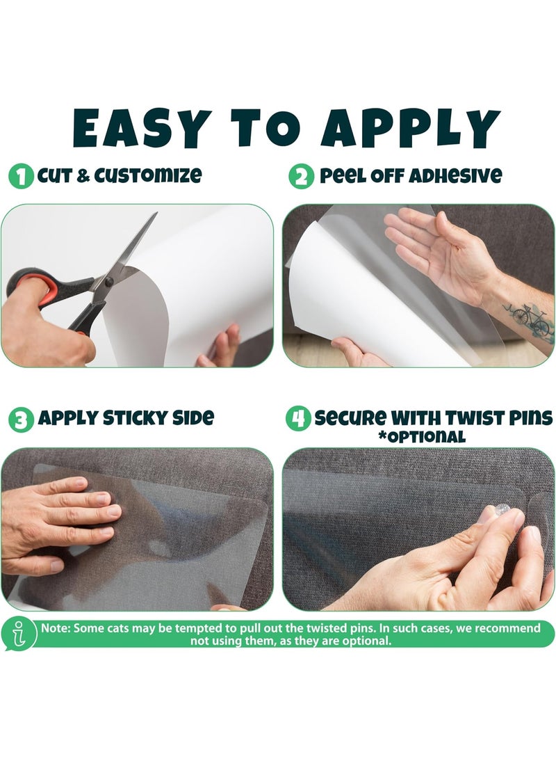 Cat Scratch Furniture Protector - 16 Pack - Cat Furniture Protector, Furniture Protectors from Cats, Cat Scratching Deterrent, Couch Guards for Cats, Couch Corner Protectors - Image 3